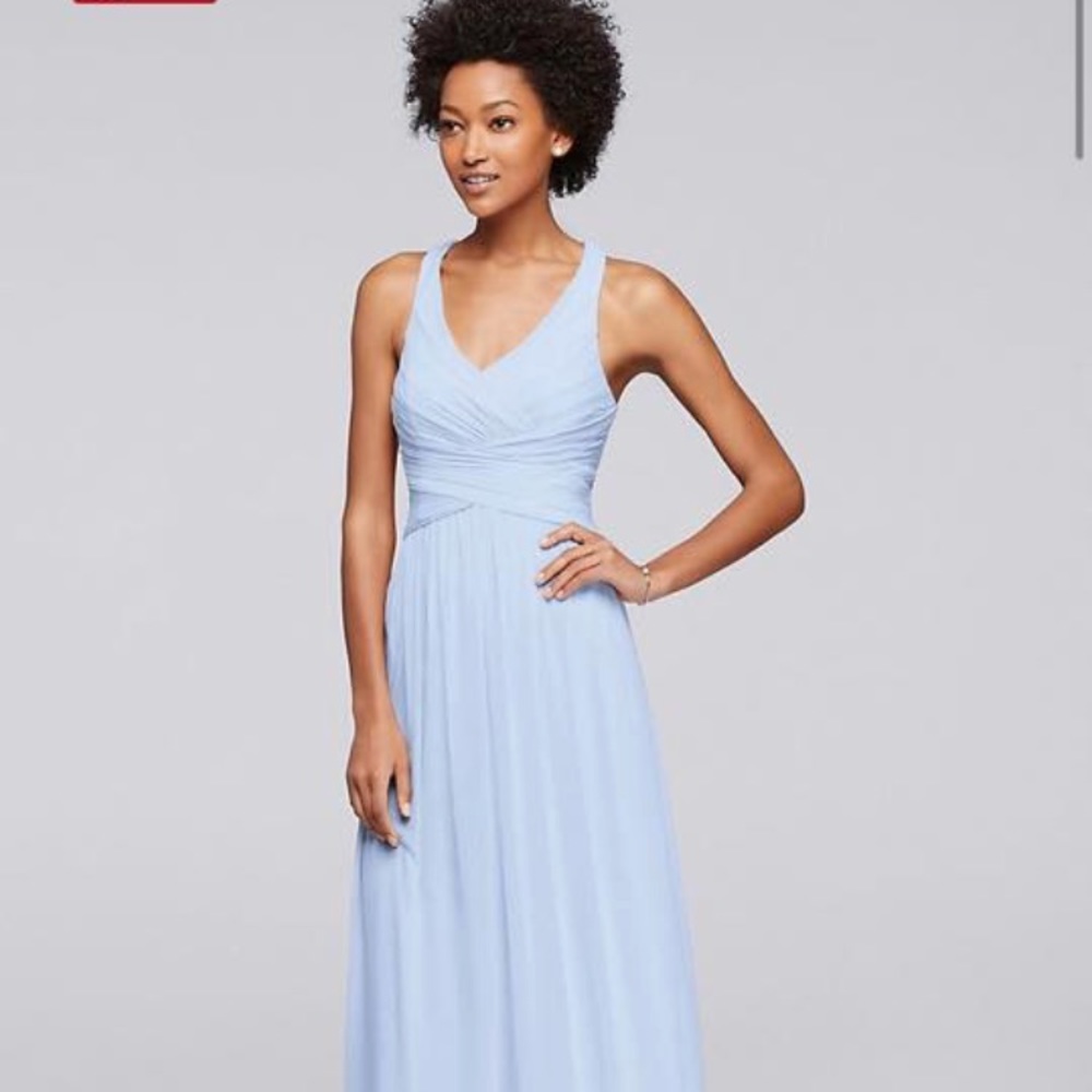 David’s Bridal Bridesmaid Dress w10974 Ice Blue
